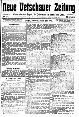 Neue Vetschauer Zeitung vom 22.04.1909