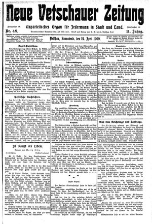 Neue Vetschauer Zeitung vom 24.04.1909