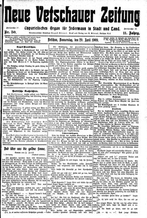 Neue Vetschauer Zeitung vom 29.04.1909