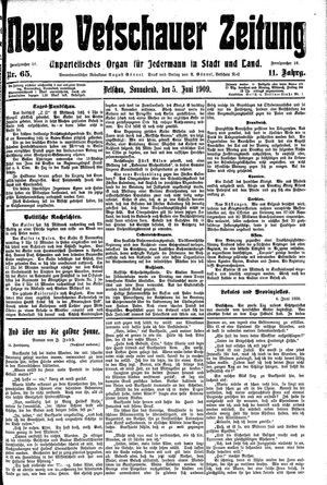 Neue Vetschauer Zeitung vom 05.06.1909