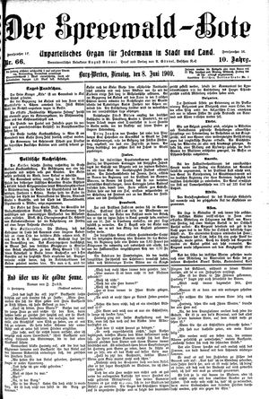 Neue Vetschauer Zeitung vom 08.06.1909