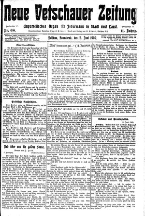 Neue Vetschauer Zeitung vom 12.06.1909