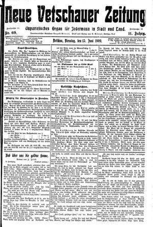 Neue Vetschauer Zeitung vom 15.06.1909