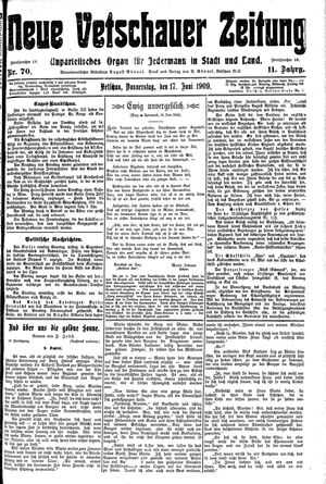 Neue Vetschauer Zeitung vom 17.06.1909