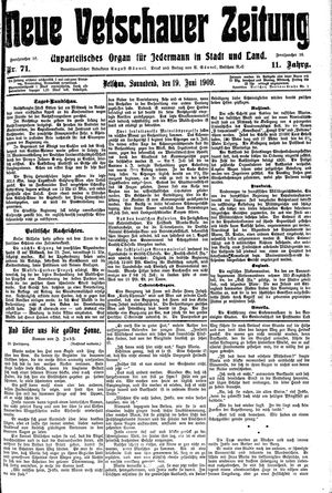 Neue Vetschauer Zeitung vom 19.06.1909