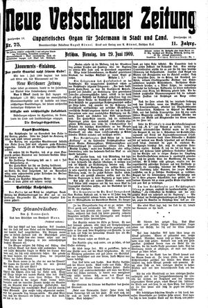 Neue Vetschauer Zeitung vom 29.06.1909