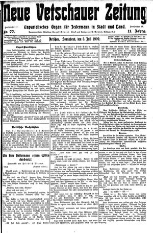 Neue Vetschauer Zeitung vom 03.07.1909