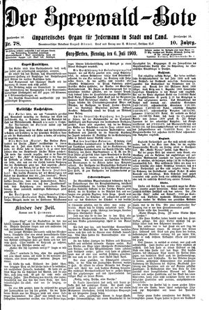 Neue Vetschauer Zeitung vom 06.07.1909