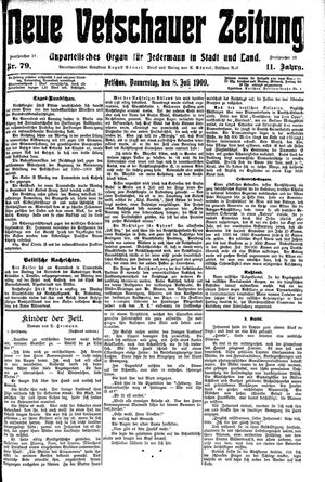 Neue Vetschauer Zeitung vom 08.07.1909
