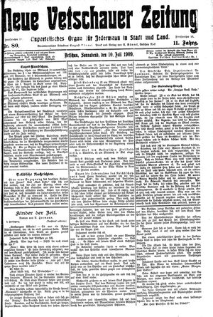 Neue Vetschauer Zeitung vom 10.07.1909