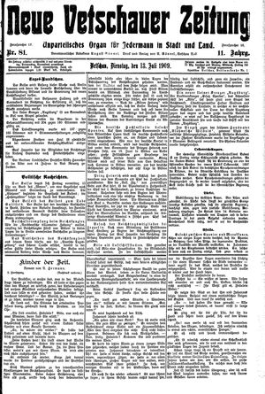 Neue Vetschauer Zeitung vom 13.07.1909