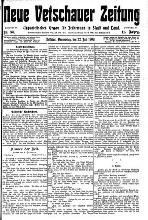 Neue Vetschauer Zeitung vom 22.07.1909