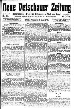 Neue Vetschauer Zeitung vom 03.08.1909