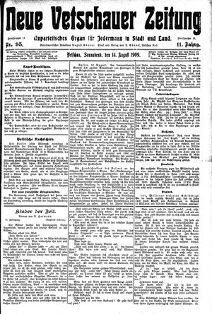 Neue Vetschauer Zeitung vom 14.08.1909