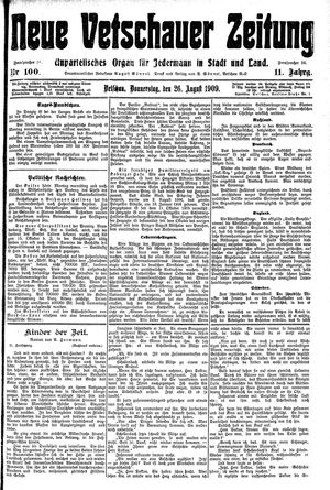 Neue Vetschauer Zeitung vom 26.08.1909