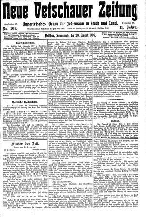 Neue Vetschauer Zeitung vom 28.08.1909