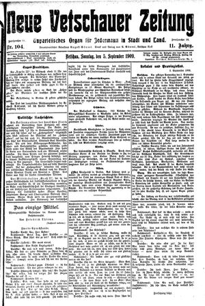 Neue Vetschauer Zeitung vom 05.09.1909