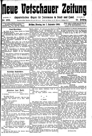 Neue Vetschauer Zeitung vom 07.09.1909