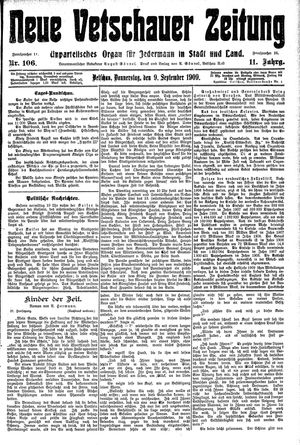 Neue Vetschauer Zeitung vom 09.09.1909