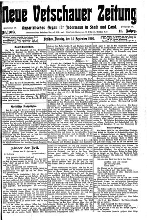 Neue Vetschauer Zeitung vom 14.09.1909