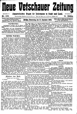 Neue Vetschauer Zeitung vom 16.09.1909