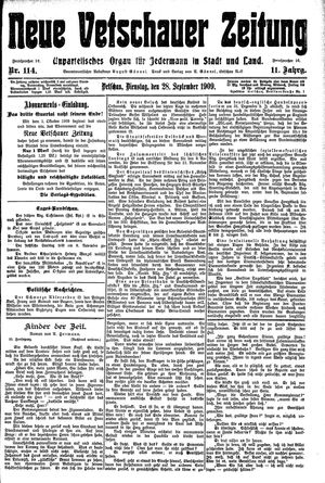 Neue Vetschauer Zeitung vom 28.09.1909