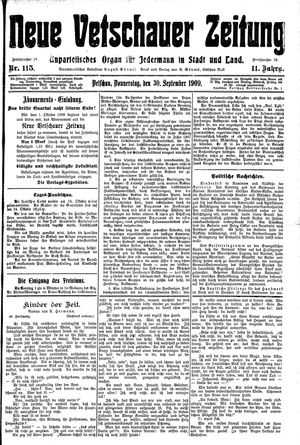 Neue Vetschauer Zeitung vom 30.09.1909