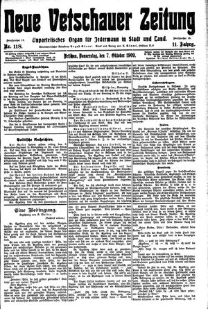 Neue Vetschauer Zeitung vom 07.10.1909
