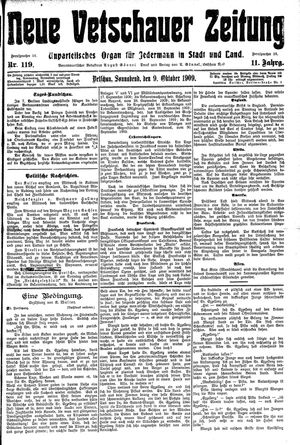Neue Vetschauer Zeitung vom 09.10.1909