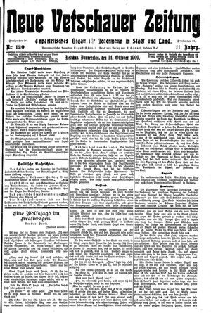 Neue Vetschauer Zeitung vom 14.10.1909
