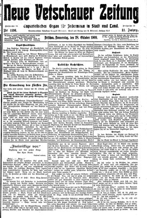Neue Vetschauer Zeitung vom 28.10.1909