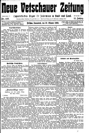 Neue Vetschauer Zeitung vom 30.10.1909