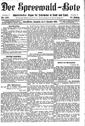 Neue Vetschauer Zeitung vom 06.11.1909