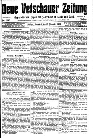 Neue Vetschauer Zeitung vom 13.11.1909