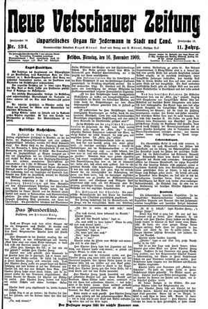 Neue Vetschauer Zeitung vom 16.11.1909