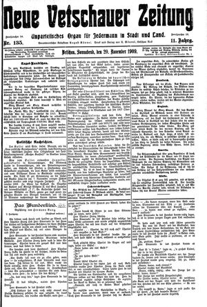 Neue Vetschauer Zeitung vom 20.11.1909