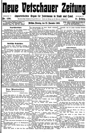 Neue Vetschauer Zeitung vom 23.11.1909