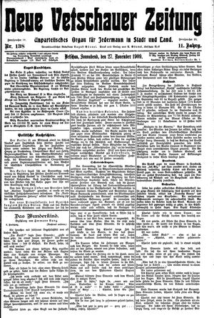 Neue Vetschauer Zeitung vom 27.11.1909