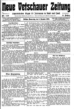 Neue Vetschauer Zeitung vom 09.12.1909