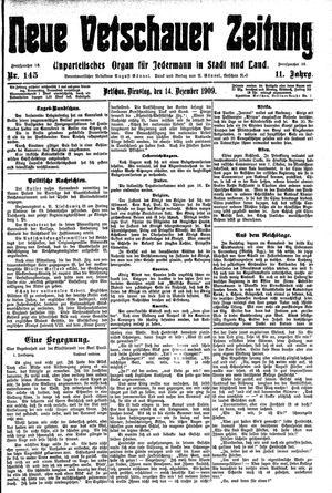 Neue Vetschauer Zeitung vom 14.12.1909