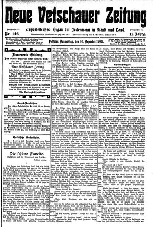 Neue Vetschauer Zeitung vom 16.12.1909