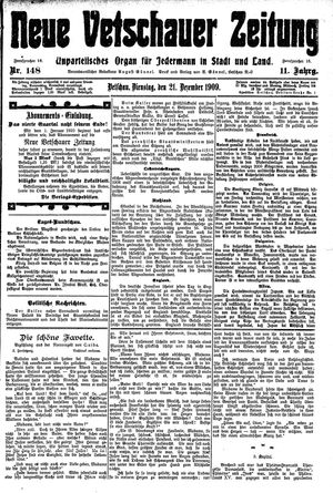 Neue Vetschauer Zeitung vom 21.12.1909