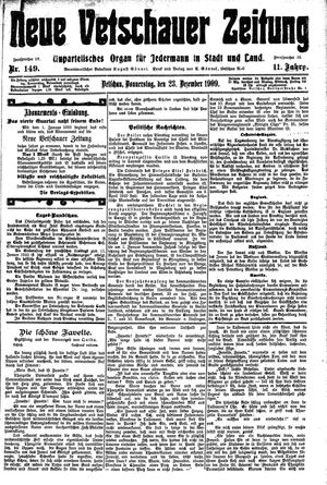 Neue Vetschauer Zeitung vom 23.12.1909
