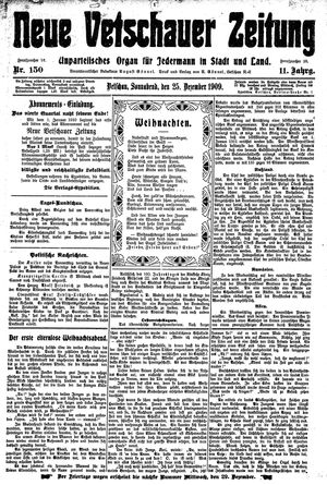 Neue Vetschauer Zeitung vom 25.12.1909