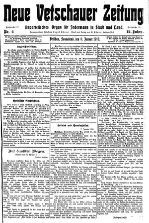 Neue Vetschauer Zeitung vom 08.01.1910