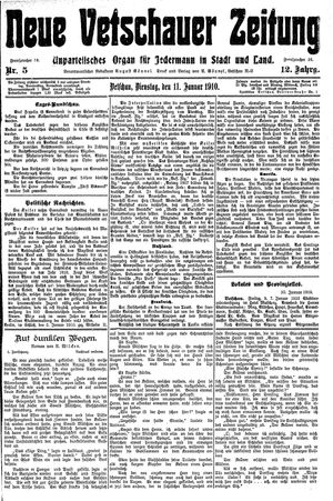 Neue Vetschauer Zeitung on Jan 11, 1910