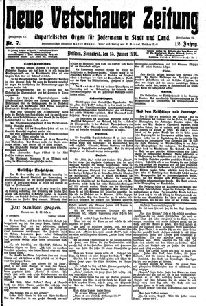 Neue Vetschauer Zeitung vom 15.01.1910