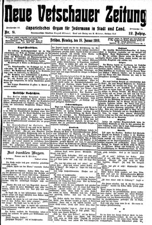 Neue Vetschauer Zeitung vom 18.01.1910