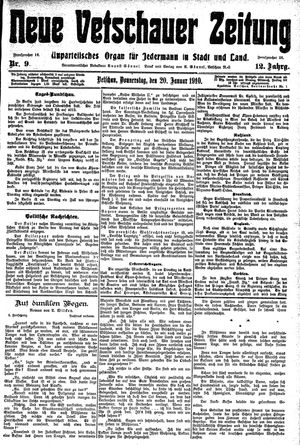 Neue Vetschauer Zeitung vom 20.01.1910