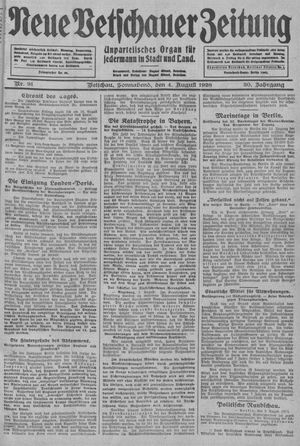 Neue Vetschauer Zeitung vom 04.08.1928